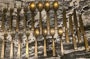 Restoration Hardware Rivet 20-Piece Place Setting Flatware Hammered Rustic, Read - Picture 1 of 23