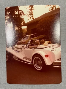 Vintage 1970s Kodak Photo White Classic Excalibur Car Convertible 3.5x5in - Picture 1 of 3
