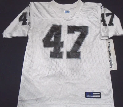 Camiseta deportiva vintage Adidas Oakland Raiders Tyrone Wheatley #47 talla (8) juvenil Foto 1 de 2
