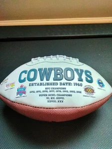 Don Perkins Autographed #43 Dallas Cowboys Super Bowl Championship Football - Picture 1 of 4