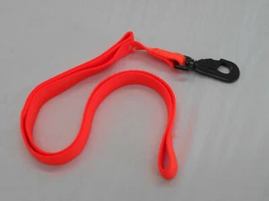 Hundeleine 46 Zoll Orange Neon Nylon mit schwarzem Karabinerhaken - Bild 1 von 4