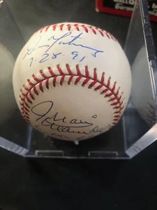 Dennis Martinez + Juan Marichal signed auto Perfecto & No-hit dates PSA/ Steiner - Picture 1 of 6