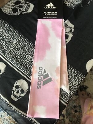 NUEVO CON ETIQUETAS Adidas Mujer Estampado Alphaskin Corbata Diadema OSFA Rosa Escarcha Foto 1 de 3