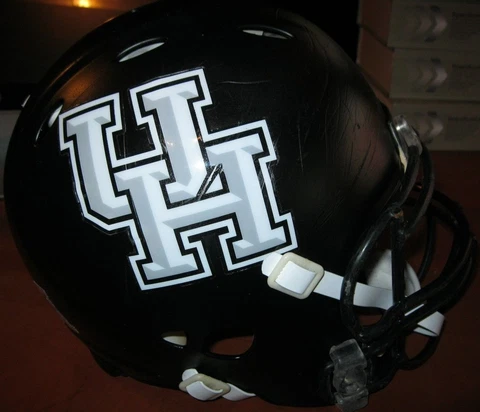 HOUSTON COUGARS NCAA COLLEGE Flat Black RIDDELL REVOLUTION HELMET(L)Large Cover