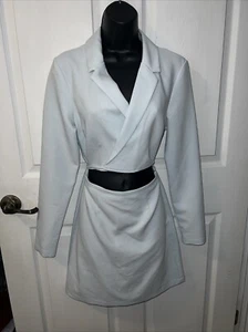 Vestido Blazer Abercrombie & Fitch Corte Frontal Envolvente Talla Pequeña Alto Azul Bebé - Imagen 1 de 6