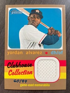2020 Topps Heritage Yordan Alvarez Clubhouse Collection Jersey Relic Patch GOLD