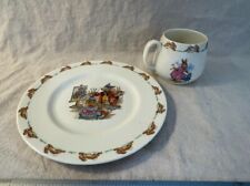 1 set Royal Doulton Bunnykins China includes 1 cup with handle, and 1 plate (8")