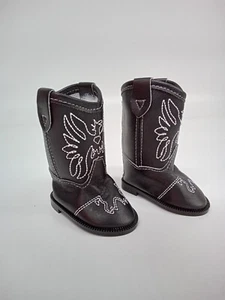 Western Eagle Botas Negras Vaqueras/Vaquero para Muñecas Ropa Muñeca 18" - Imagen 1 de 4