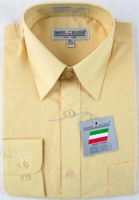 Новый с Ярлыками Daniel Ellissa мужской желтый платье рубашка, 15-1/2 (34/35) - Изображение 1 из 2