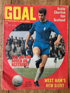 Goal Soccer Weekly Magazine #8 Sept 1968 Cover Peter Osgood Chelsea 917f - Imagen 1 de 2