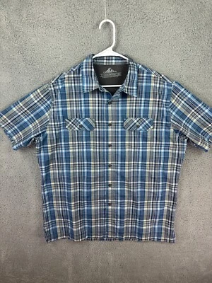 Croft Barrow Quick Dry Shirt Adult Large Blue Button Up Fishing Performance Mens - Image 1 of 4