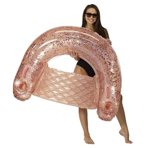 Glitter Sun Chair with Rose Gold Glitter PC2402RGG Pool Candy PC2402RGG - Picture 1 of 6