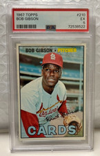 1967 Topps #210 Bob Gibson Graded PSA 5 EX HOF St Louis Cardinals