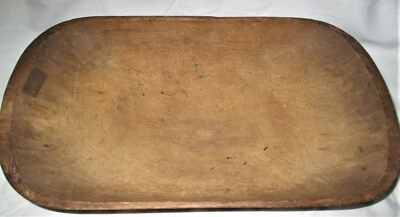 ANTIGA TIGELA DE TRINCHEIRA DE MESA DE MASSA DE PÃO DE COZINHA ESCULPIDA EM MADEIRA DOS EUA PRIMITIVA - Imagem 1 de 4
