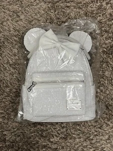 Loungefly Disney Minnie Mouse Sequin Wedding Mini Backpack - Picture 1 of 8