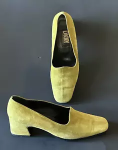 Nachlass 90er Donna Karan DKNY Chartreuse Wildleder Pumps Absatz Größe 9,5 B - Bild 1 von 7