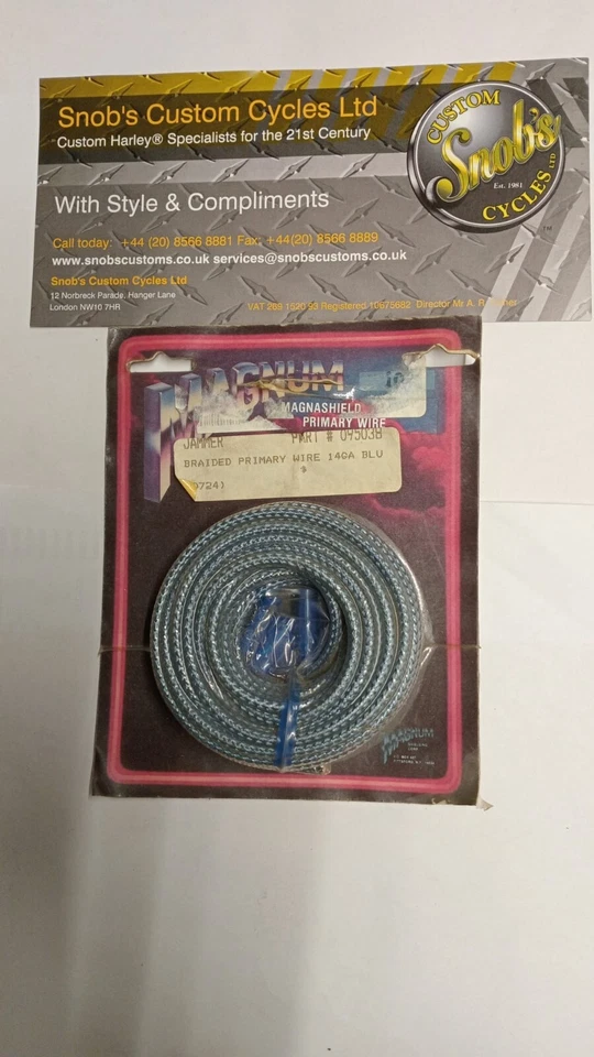 Harley Davidson Primary Wire 14 Gauge Silver Bound Stainless Blue Shielded Wire - Image 1 of 1