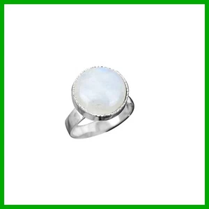 Regenbogen Mondstein Edelstein Trendy Schwestern Geschenk Einfassung Unikat Ring Sterlingsilber - Bild 1 von 7