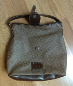 Tommy Hilfiger American Classics Brown Logo Hobo Satchel Purse Shoulder Bag Tote - Picture 1 of 12
