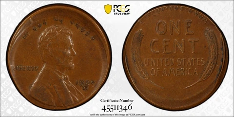 1929-S 1C LINCOLN WHEAT CENT MINT ERROR "BROADSTRUCK" PCGS AU50 #45511346 Cover