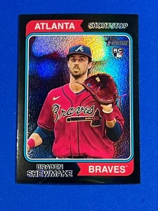 2023 Topps Heritage High Number BRADEN SHEWMAKE BLACK CHROME REFRACTOR 62/74 630 - Picture 1 of 2