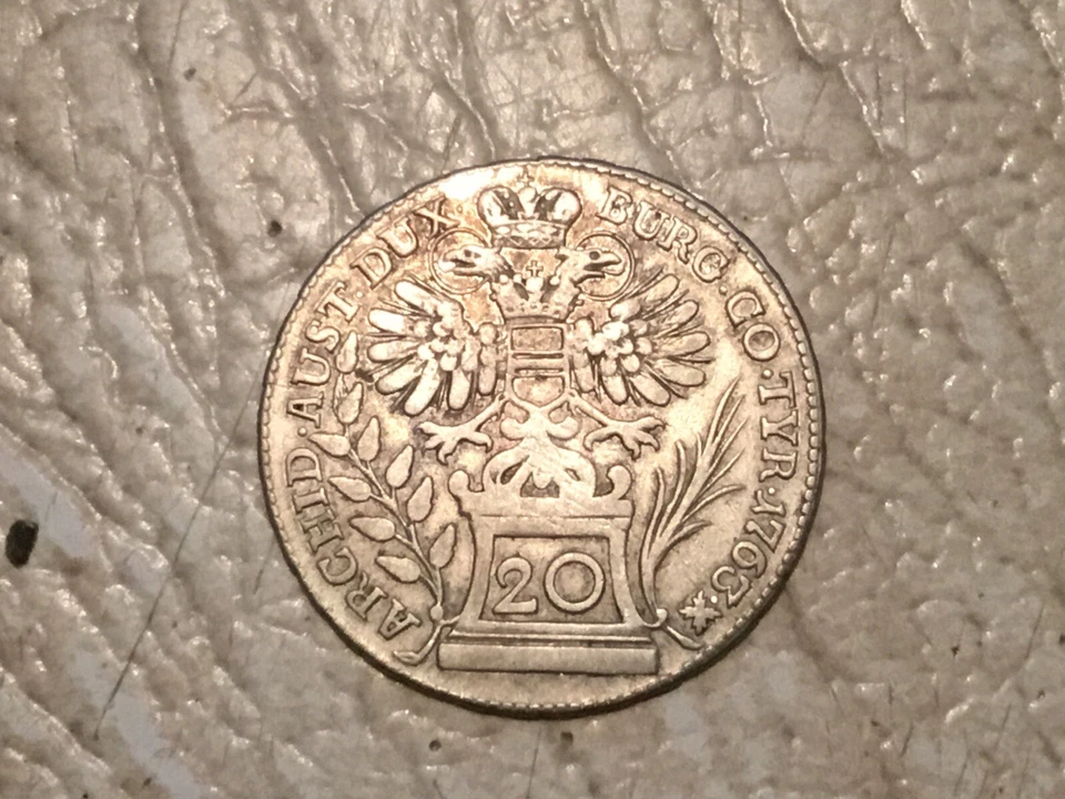 MOEDA RARA 1763 ÁUSTRIA PRATA 20 KREUZER 20K JOSEPH II ESCASSA BOA APARÊNCIA - Imagem 1 de 2