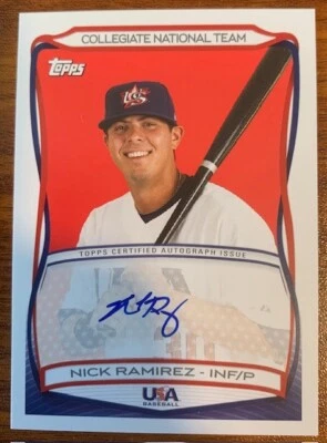 2010 Topps USA Baseball Autographs #A36 Nick Ramirez Used - Image 1 of 2