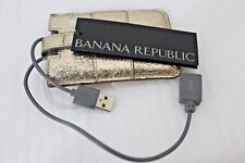 Banana Republic Portable Charger with Stripe Sleeve 2600mAh Shiny Gold NIB 
