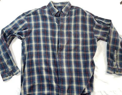 Structure Button Up Shirt Adult large Blue Workwear Outdoor Plaid Casual Mens - Image 1 of 3