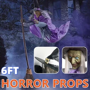 Halloween Animated Hovering Witch Scary Prop Animatronics Decorations Outdoor - Picture 1 of 17