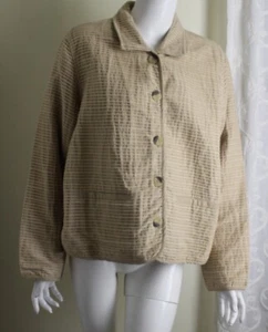 The Territory Ahead Sz XL Ribbed Wheat Natural Art-to-Wear Boho Jacket Blazer - Picture 1 of 3
