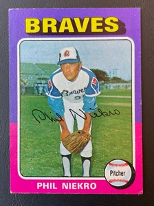 1975 Topps #130 - PHIL NIEKRO (HOF) - Atlanta Braves - Picture 1 of 2