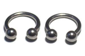 2 8g 3/4 Shiny Polished Horseshoe Rings Surgical Steel 316L Prince Albert Nipple - Picture 1 of 4