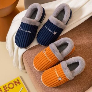 Unisex Flip Flops Warm Plush Slippers Winter Slippers Indoor House Shoes - Picture 1 of 10