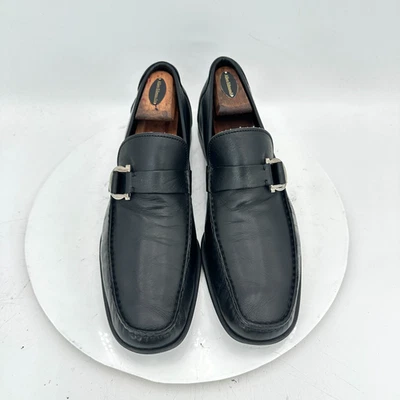 Salvatore Ferragamo Men Size 9.5D Black Leather Buckle Loafer Dress Shoes - Image 1 of 4