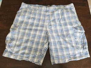 The Foundry Supply Co Men's Blue White Plaid Cargo Shorts Big & Tall Size 50 - Picture 1 of 8