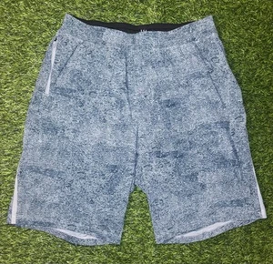 Lululemon Shorts Mens Medium Blue Geometric Pace Breaker Lined 9" Athletic Flex - Picture 1 of 4