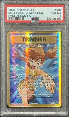 Pokemon TCG XY Evolutions 2016 Misty's Determination 109 Full Art PSA 8 Nintendo - Image 1 of 2