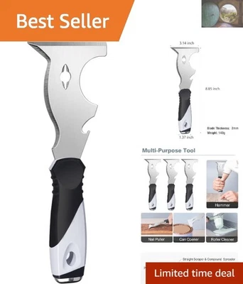 Cuchillo de masilla de acero inoxidable 10 en 1: herramienta versátil para pintores para todos los proyectos Foto 1 de 4