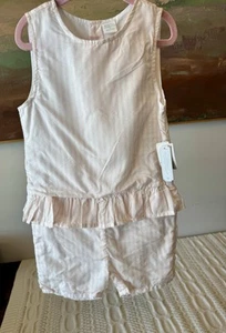 Edgehill Collection Girl’s Size 5T Toddler Pink Striped Romper NWT - Picture 1 of 3