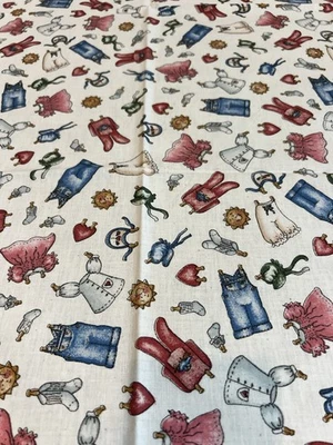 Vintage Dianna Marcum Laundry Hanging out to Dry Cotton Fabric 36” X 44” - Image 1 of 4