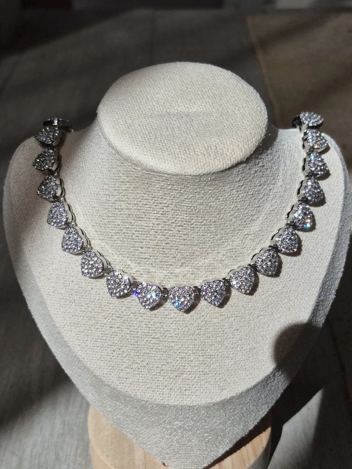 Collana CUORI DI LUCE cuori Tempestati Di Zirconi Super Luminosi - Immagine 1 di 4