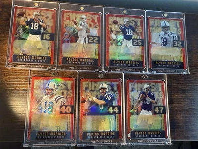 Lot of 7 Peyton Manning 2005 Topps Finest Moments Red Refractors #/599 Colts NFL - Image 1 of 2