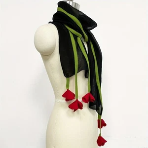 Artificial Flowers Shawl Sun Protection Beach Towel Gauze Scarf Women's - Picture 1 of 4