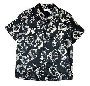 Neu mit Etikett Topshop schwarz grau Blumenmuster Kurzarm Kragen Hawaiihemd Herren Small - Bild 1 von 4