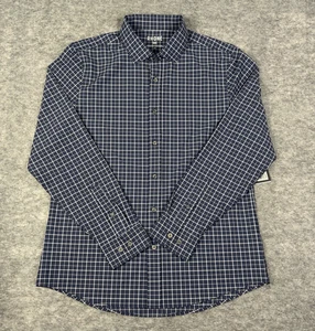 Neu $ 118 Rhone State of Mind Hemd Herren L schmal blau kariert Performance Stretch - Bild 1 von 5