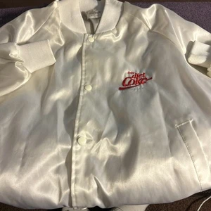 VINTAGE Diet Coke Jacke Herren groß weiß Windbreaker Coca Cola 80er 90er Auburn - Bild 1 von 8