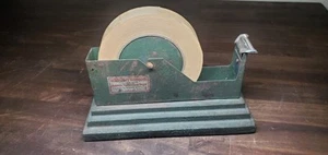 Vintage Industrial Heavy Cast Iron Scotch Tape Dispenser RARE Block Stack Green - Picture 1 of 14