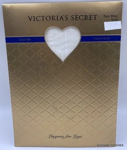 Sehr guter Zustand Victoria's Secret transparente Strümpfe Größe Small reinweiß Spitzenbesatz Strumpf - Bild 1 von 5