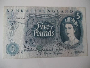 England B313 BE102 Fforde £5 Replacement BANKNOTE NVF M12 656898 - Picture 1 of 5